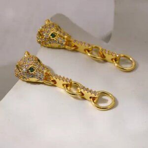 🐆Gold plated dangle bling earrings